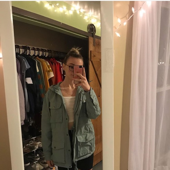 Urban Outfitters teal army jacket - Picture 3 of 5